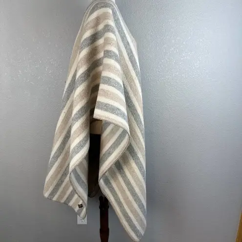 Vintage Telsa Unisex Mens Womens Blanket Poncho One Size Wool Flannel Stripe