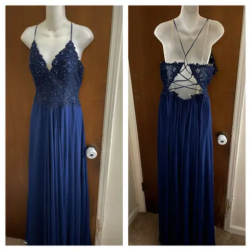 Faviana blue fairy corset dress formal