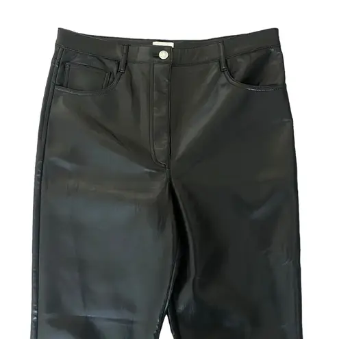 Wilfred Aritzia Melina Faux Leather Pants Womens 12 Black Straight Leg High Rise