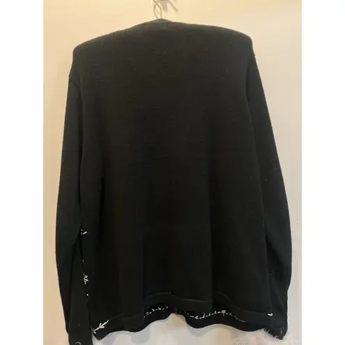 Ugly Christmas Sweater Snowman With Feathers Snowflake B.P. Designs Black Sz L Size L