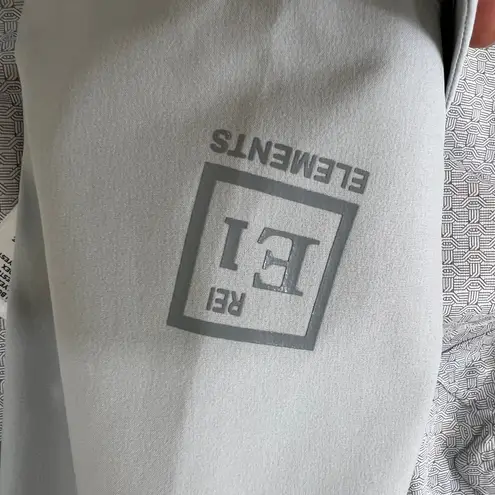 REI Elements E1 Women's Softshell Hooded Jacket Gray Beige Waterproof Medium M Tan