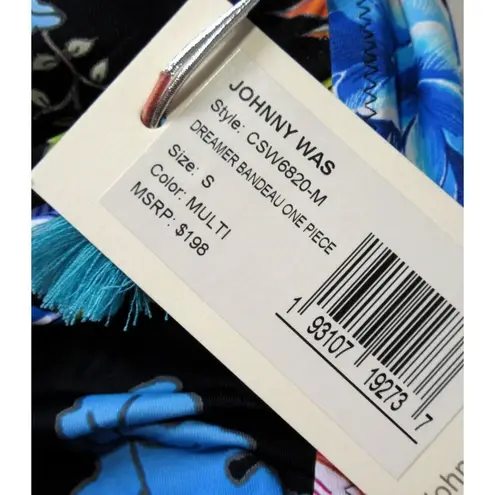 Johnny Was NWT Dreamer in Black Floral One-piece Swimsuit S + Reusable Bag