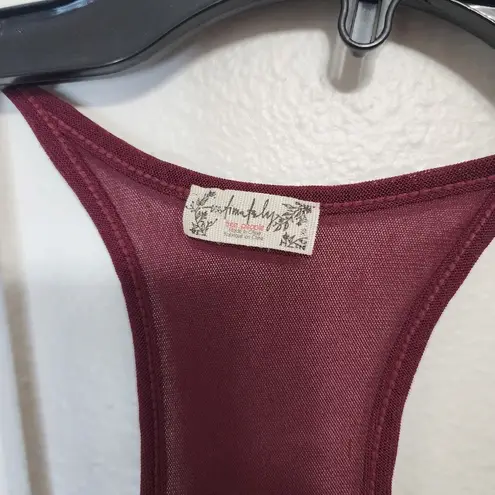 Free People  burgundy sheer Nigthy dress