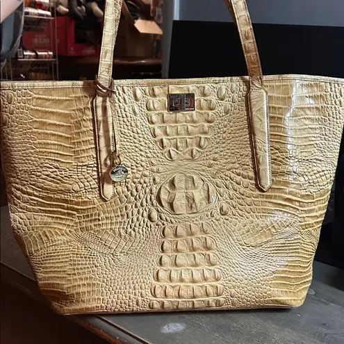 Brahmin Annika Chino Melbourne Croc Embossed Leather Tote XL