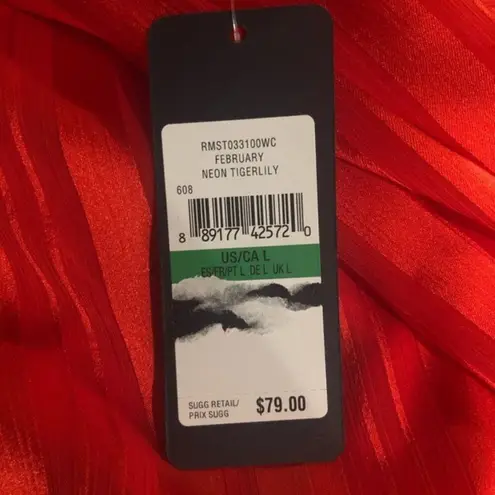 Rachel Roy Neon Tigerlily Burnout Silky Top, Red/Orange Size L New w/Tag