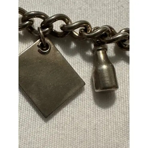 Vintage Charm Bracelet Silver Tone Novelty Charms My Diary Chair Scissors