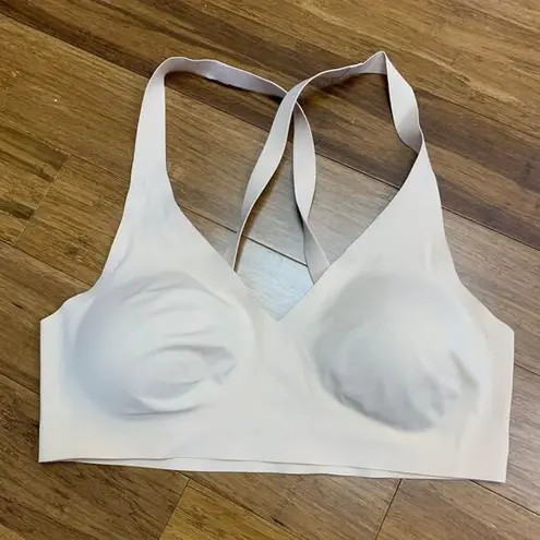 Lively Bralette Women Large Beige Wireless Bra Comfort Seamless Laser Cut Padded Tan