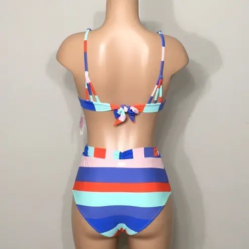 Raisin's stripe high waisted swimsuit. L-top/M-bottom. NWT