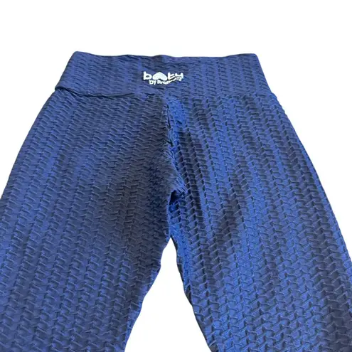 Booty By Brabants Dark Blue Two Piece Workout Set Bra Top Leggings Size Small