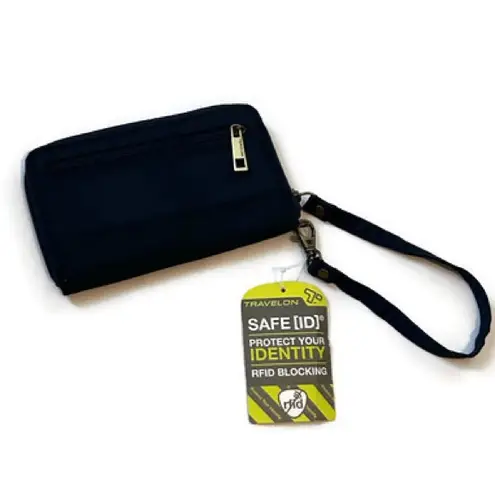 Travelon  RFID Navy Blue Wristlet Clutch New