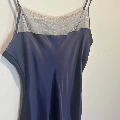 Julianna Rae Navy Silk Lace Trim Cami