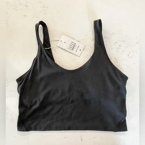 Halara  Basic Black Solid U Neck Workout Cropped Tank Top Size 1x NWT