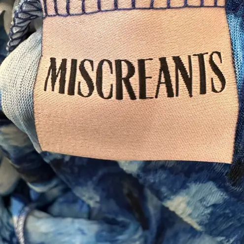 Miscreants Blue Abstract Strapless Mini Dress Gloves US 4 Seen On Bel