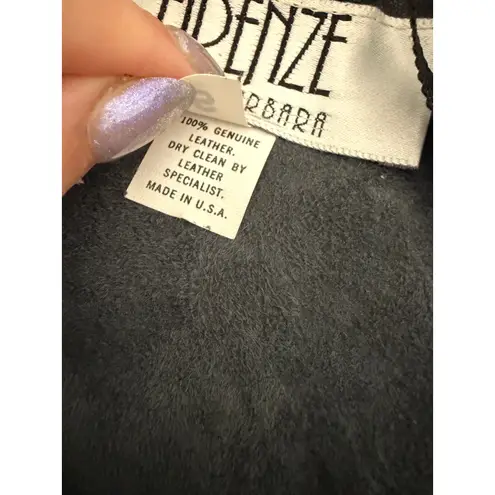 80s Vintage FIRENZE | Black Leather and lace Corset Basque Waist Dress Small