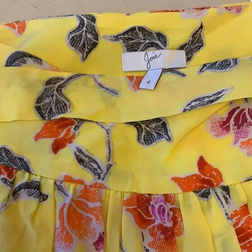 Joie  yellow silk wrap skirt. NWT