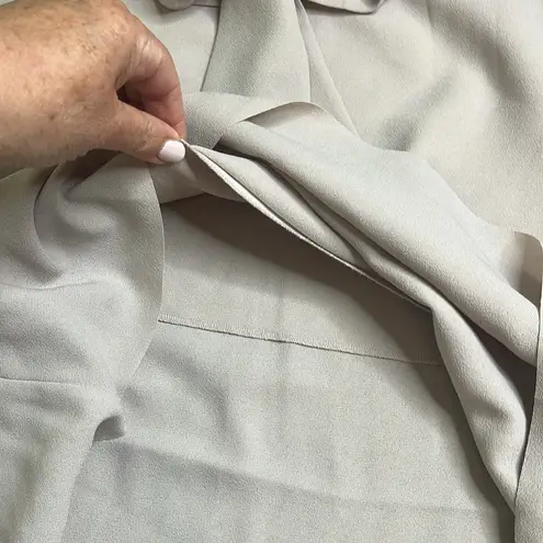 COS beige Sleeveless mock neck tie back longline tunic top size 12