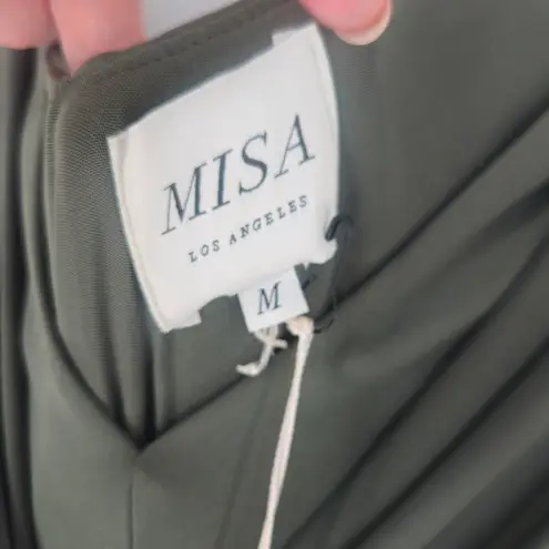 MISA Los Angeles NWT Leza Gathered Maxi Dress Gown in Green Size M NEW