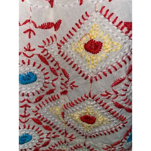 Johnny Was 100% Cotton Embroidered Open Jacket Kimono Large