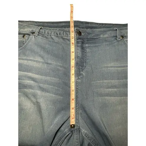 Soft Surroundings Womens Denim Skinny Jeans Zip Fly Light Wash 5 Pocket Size 22W