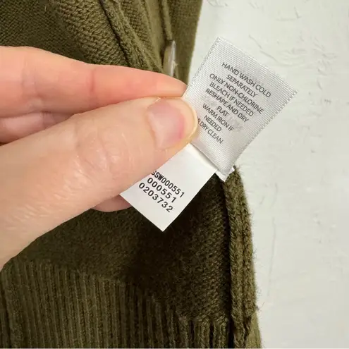 J Jill Army Green Cardigan Sweater Womens S Dark Academia Preppy Buttons Classic