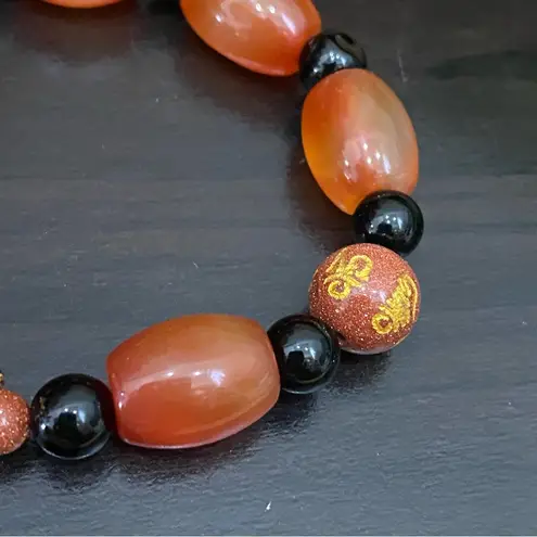 Handmade Natural Agate Carnelian Stone Pi Xiu Fengshui Lucky Stretch Bracelet
