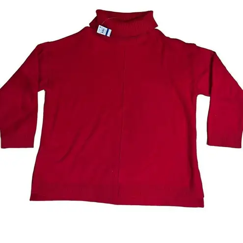 Alfani Red Christmas Turtleneck Sweater Long Sleeve Ribbed Knit Pullover Size XL