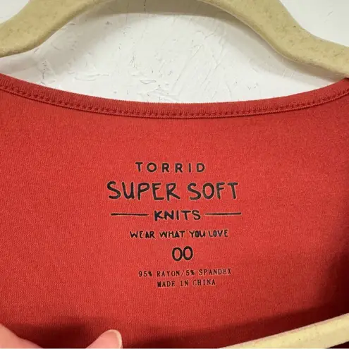 Torrid  Super Soft Knits Orange Short Sleeve Jersey Knit Mini Dress 00 Large Cozy