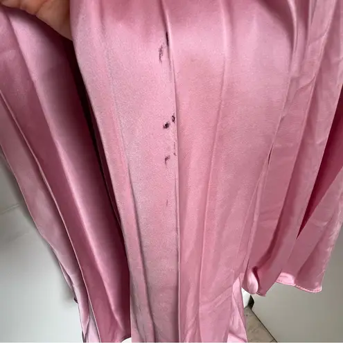 Mac Duggal NWT 26992 Halter Pleated Maxi Dress in Pink