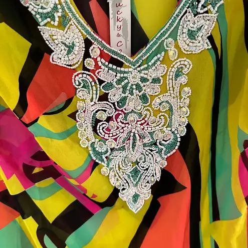 LUCKY AND COCO Embellished Vibrant Multicolor Top Small