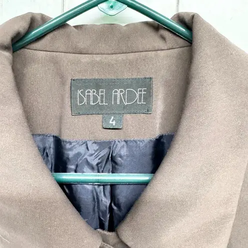 Isabel Ardee Blazer Women Size 4 Single Breasted Brown Collared Pocket Slim Fit