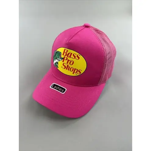 Bass Pro Shops  Hat Cap Camp Snapback Trucker Mesh Fish Outdoor Pink Ladies GUC