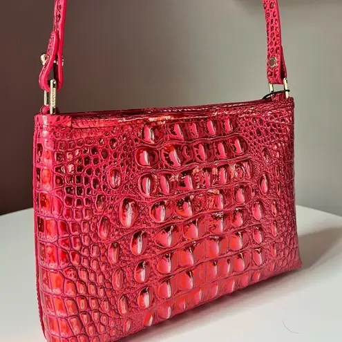 Brahmin Lorelei Shoulder Bag Red Dragon Melbourne Croc Embossed Leather NWT