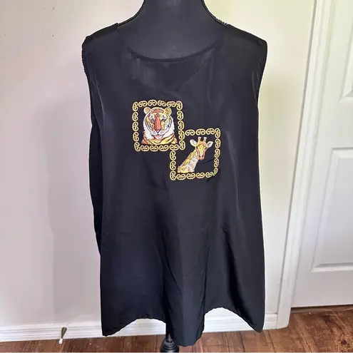 Bonworth Vintage Black Animal Graphic Sleeveless Tank Top