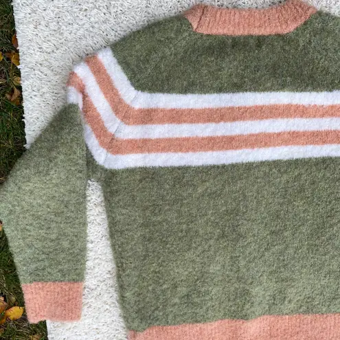 FRNCH Paris Green & Orange Stripe Wool Sweater