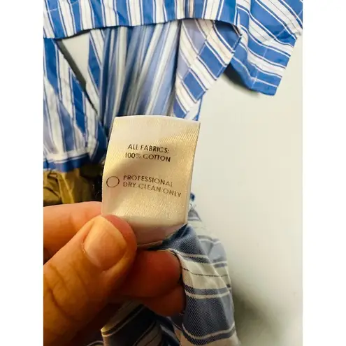 ROSIE ASSOULIN Blue White Striped Wrap Skort Side Slit V