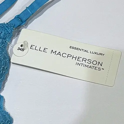 NEW Elle MacPherson 34A Sheer Ribbons Contour Bra Lace Underwire Blue Print Bow Size undefined
