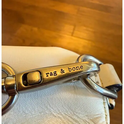 rag & bone Elliot Off White Crossbody Smooth Leather Sling Bag Silver Hardware