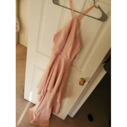Xtraordinary Womens/Jrs Blush Pink Halter Dress Size 3 High Low Train