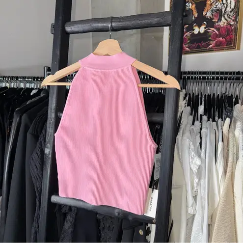 Babaton Aritzia Sculpt Knit Halter Tank Top Daisy Pink Size M