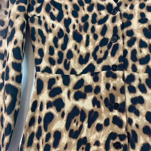 Reformation  Alma Button Front Leopard Print Midi Dress-0