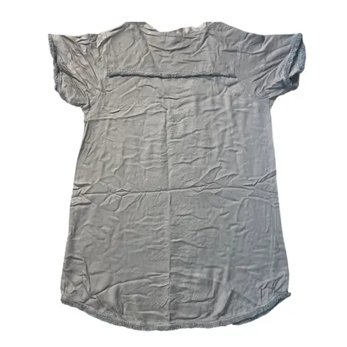 Judith March Boho Embroidered Frayed Hem Soft Tunic Dress Size Small