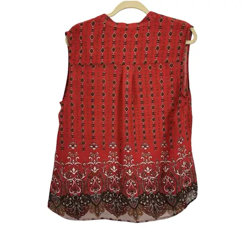 Live 4 Truth 2X Red Geometric Sleeveless Blouse Boho Festival Top Plus Size - Image 6