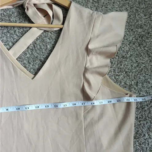 Charlie Paige NWOT Blush Pale Pink Ruffle Mini Dress Formal Wedding Guest XL