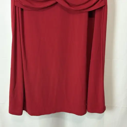 Ny Collection Woman Red Faux Wrap 3/4 Sleeve Plus Party Career Dress 1X