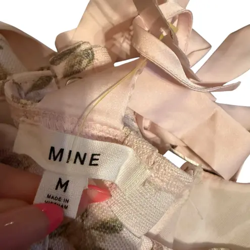 Mine Size M Floral Corset Pastel Pink Bow Strap Feminine Parisian Summer NWT Size M