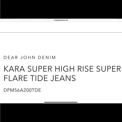 Dear John  Kara Super High Rise Super Flare Tide Jeans 30 NWOT