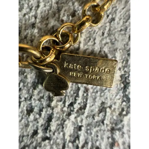 Kate Spade Cobblestone Enamel Stone Bib Statement Necklace Gold Tone 16