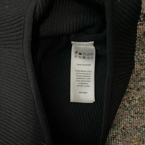 Happily Grey Black Ribbed Sleeveless Bodysuit Sz M Snap