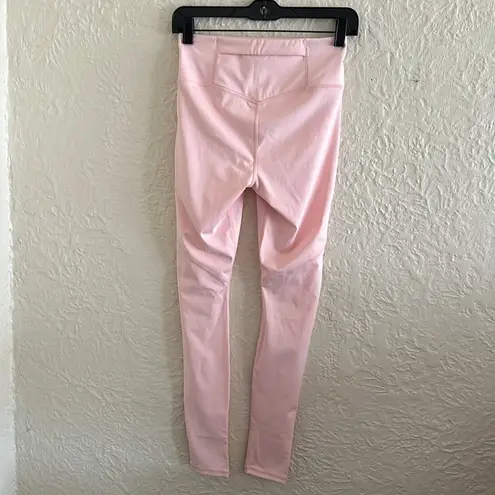 Fabletics  Run Anywhere High-Waisted Leggings Small NWT Pale Pink Gray Logo