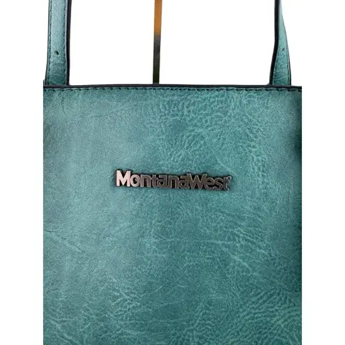 Montana West * Purse Large Teal Aqua Vegan Leather Hobo Shoulder Bag Carry